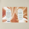 Oval shaped window sticker for cosmetic packaging.