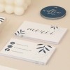 Double sided business cards used for thank you cards in a candle business. Says Merci