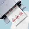 Blank Oval labels on a inject printer 