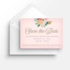 Pink Save the Date Postcard for Wedding with envelope.