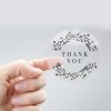 Round Clear Stickers with thank you with hand and finger see through