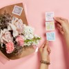 Square Stickers on stuck on flowers