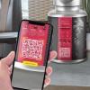 Camera scanning a QR code on label