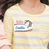 Kids Fabric Name Badge for birthday party with Unicorn graphic