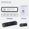 badgepoint Office 20 Name Badge, Black Frame with Extra Strong Magnetic Fastener BP99114