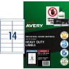 White Heavy Duty Labels 959192 Content: 140 Labels / 10 Sheets