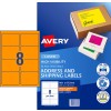 Fluoro Orange High Visibility Shipping Labels 36103 Content: 200 Labels / 25 Sheets
