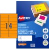 Fluoro Orange High Visibility Shipping Labels 35977 Content: 350 Labels / 25 Sheets