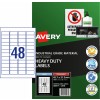 White Heavy Duty Labels 959070 Content: 1200 Labels / 25 Sheets