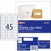 General Use Labels 938212 Content: 4500 Labels / 100 Sheets