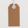 The image shows a blank brown tag with a string attached, suitable for labeling or gifting.