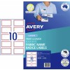 Fabric Print & Divide Name Badge Labels with Red Border 980090 Content: 50 Label / 5 Sheet