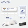 badgepoint Office 20 Name Badge, White Frame with Extra Strong Magnetic Fastener BP99115
