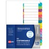 Customisable Table of Contents Dividers, 1-15 Tabs, Landscape/Portrait 922006