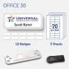badgepoint® Office 30 Name Badge, White Frame with Extra Strong Magnetic Fastener BP99131