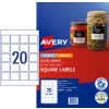 Glossy Square Labels 980016 Content: 200 Labels / 10 Sheets