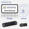 badgepoint Office 40 Name Badge, Black Frame with Extra Strong Magnetic Fastener BP99146