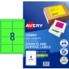 Fluoro Green High Visibility Shipping Labels 36104 Content: 200 Labels / 25 Sheets