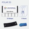 badgepoint Polar® 30 Name Badge, Black Frame with Magnetic Fastener BP99027