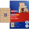 Kraft Brown Oval Labels 980018 Content: 270 Labels / 15 Sheets