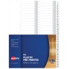 Plastic Pre-printed Dividers, White, 1-54 Tabs 85654