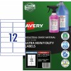 Ultra-Resistant Chemical Grade Labels 959242 Content: 120 Labels / 10 Sheets