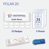 badgepoint Polar® 20 Name Badge, White Frame with Magnetic Fastener BP99012
