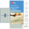 Mint Green Coloured Labels 393020 Content: 80 Labels / 10 Sheets