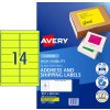 Fluoro Yellow High Visibility Shipping Labels 35947 Content: 350 Labels / 25 Sheets