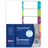 Customisable Table of Contents Dividers, Days Tabs, Landscape/Portrait 922001
