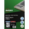 Silver Heavy Duty Labels 959213