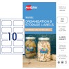 Organisation & Storage Labels AE9004 Content: 40 Labels / 4 Sheets