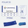 badgepoint Polar® 30 Name Badge, Blue Frame with Magnetic Fastener BP99026
