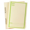 Buff Spiral Spring Action File with Green Print 86534