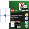 White Heavy Duty Labels 936068 Content: 40 Labels / 10 Sheets