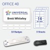 badgepoint Office 40 Name Badge, White Frame with Extra Strong Magnetic Fastener BP99147