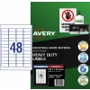 White Heavy Duty Labels 959195 Content: 480 Labels / 10 Sheets