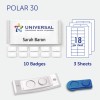 badgepoint Polar® 30 Name Badge, White Frame with Magnetic Fastener BP99028