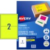 Fluoro Yellow High Visibility Shipping Labels 36100 Content: 50 Labels / 25 Sheets
