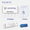 badgepoint Polar® 35 Name Badge, White Frame with Magnetic Fastener BP99044