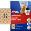 Kraft Brown Round Labels 980002 Content: 180 Labels / 15 Sheets