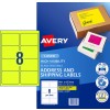 Fluoro Yellow High Visibility Shipping Labels 36102 Content: 200 Labels / 25 Sheets