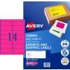 Fluoro Pink High Visibility Shipping Labels 35957 Content: 350 Labels / 25 Sheets