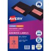 Avery Coral Coloured Labels 959424